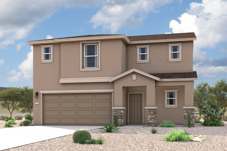 A house with a garage.