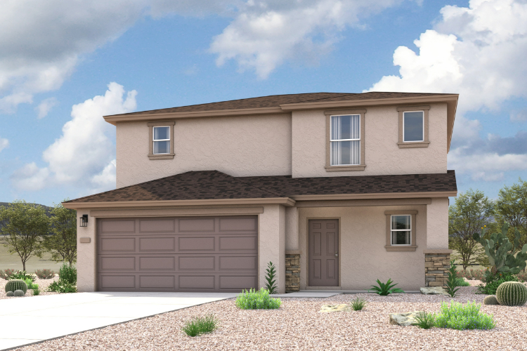 A house with a garage.