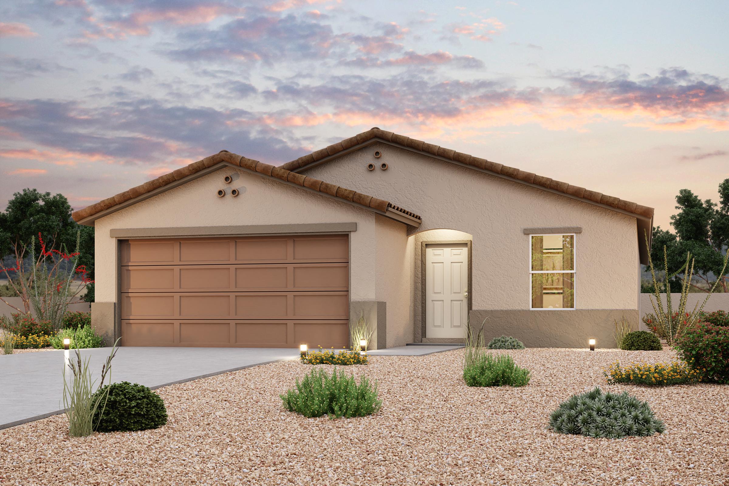 A house with a garage.