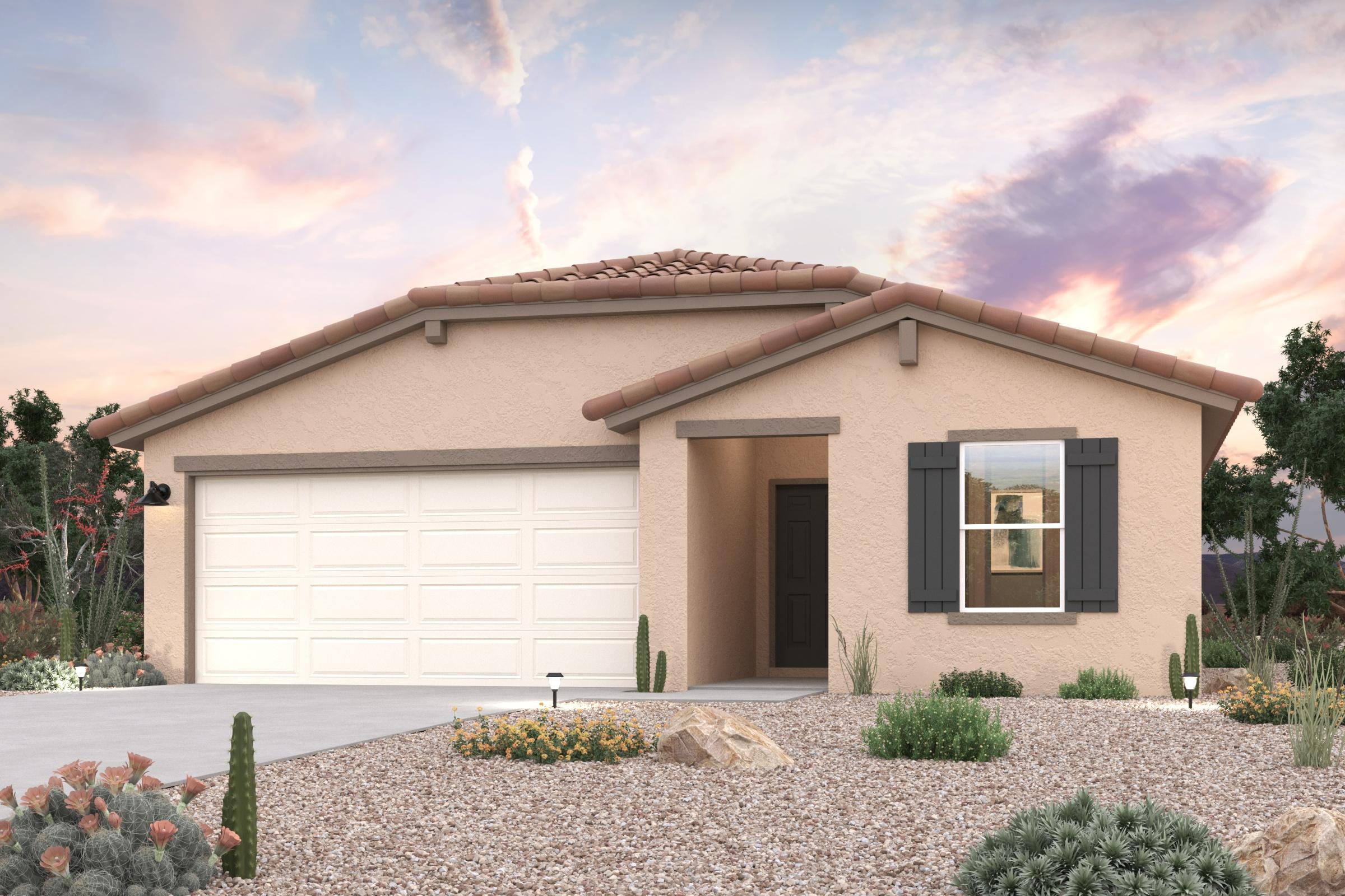 A house with a garage.