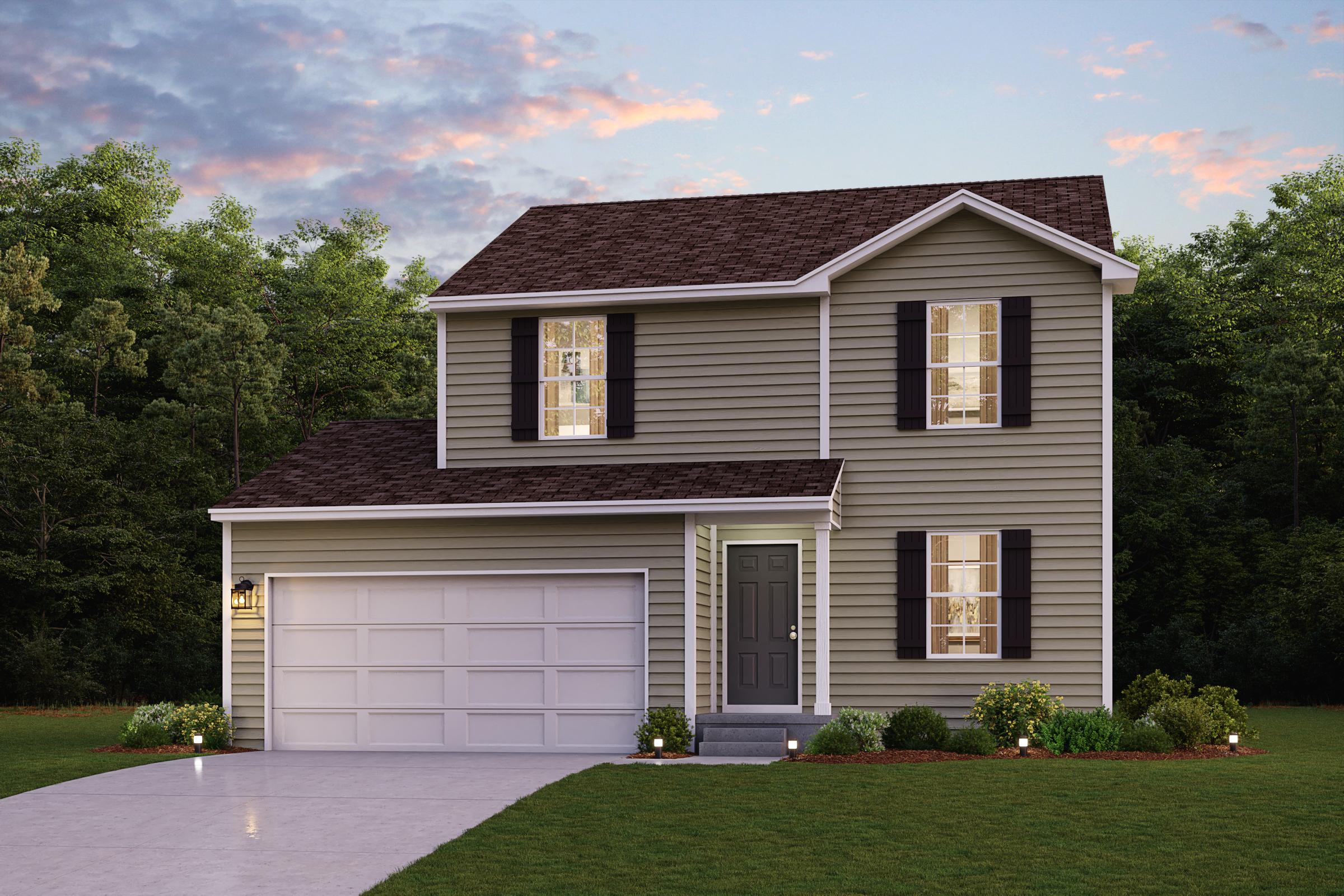 A house with a garage.