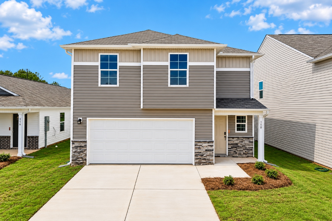 A house with a garage.