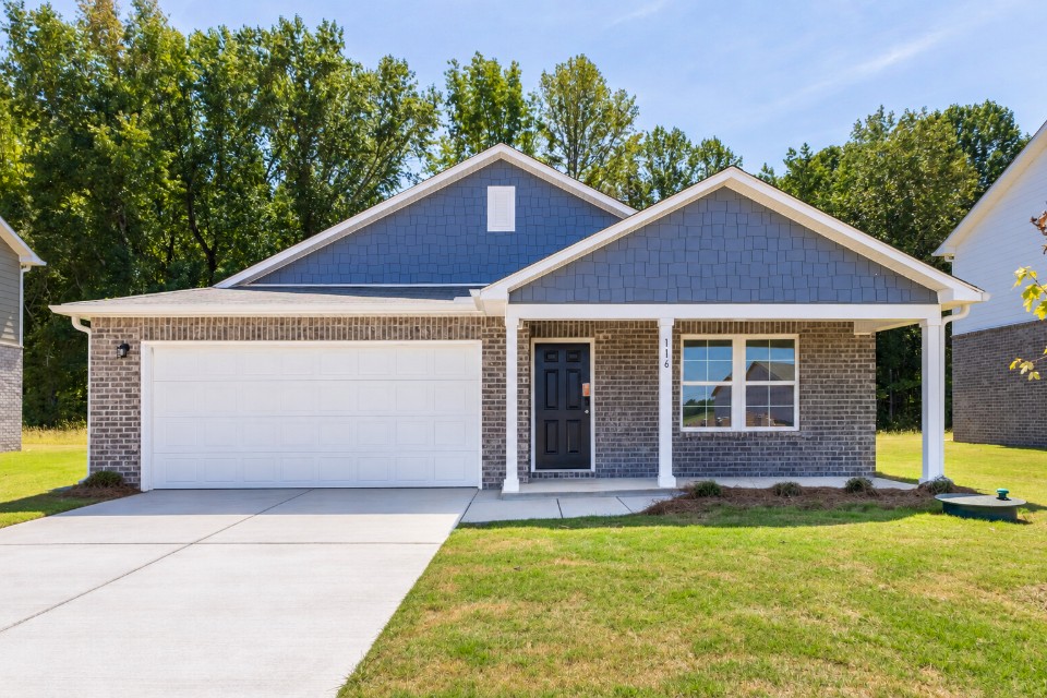A house with a garage.