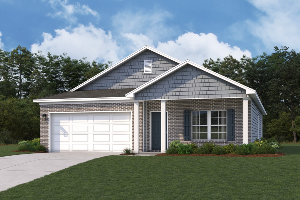 A house with a garage.