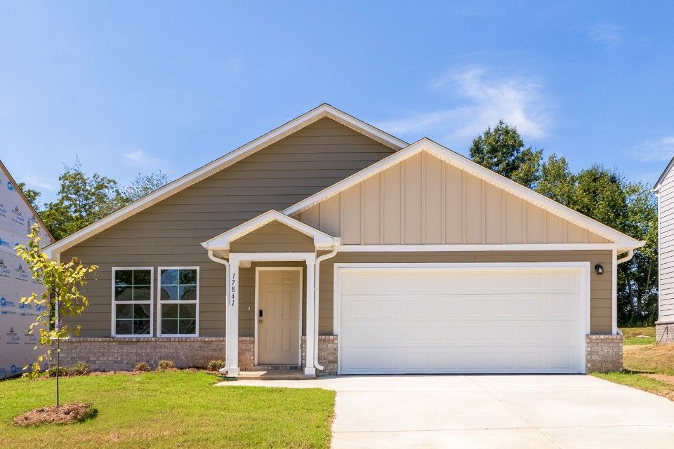 A house with a garage.