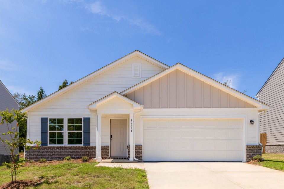 A house with a garage.