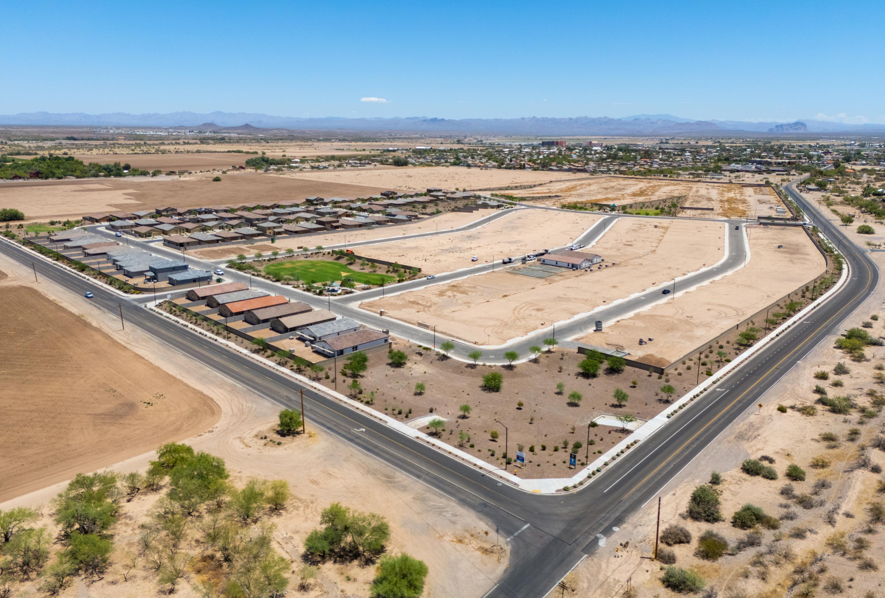 A large area with many buildings.