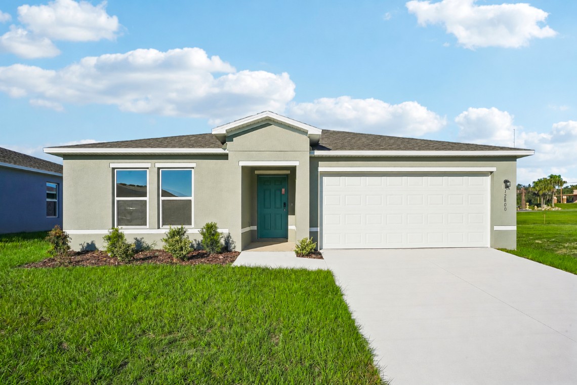 A house with a garage.