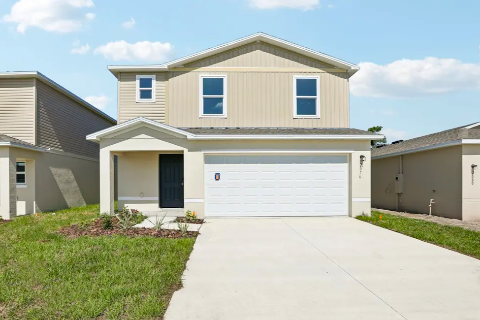 A house with a garage.