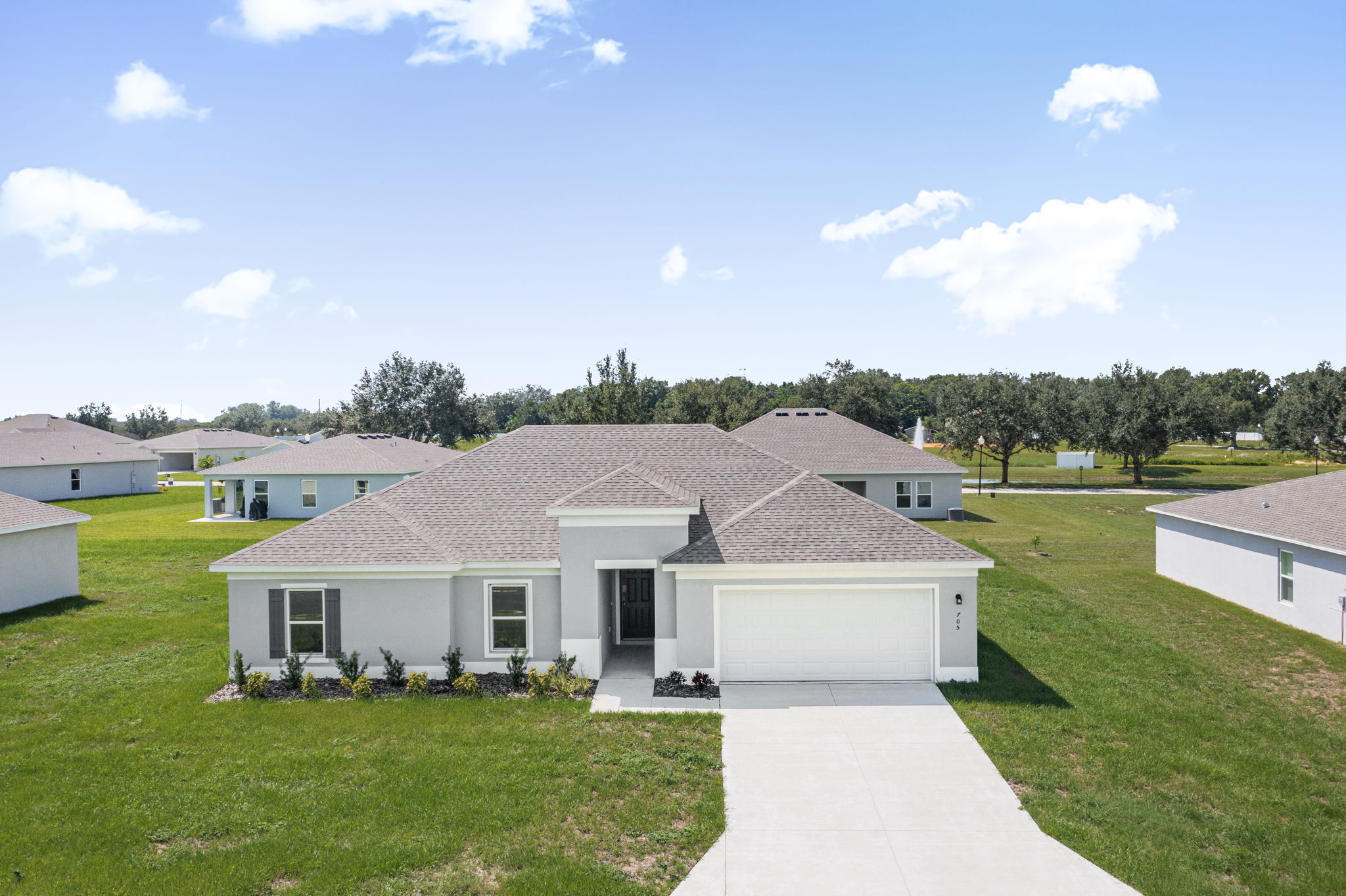 A house with a driveway.