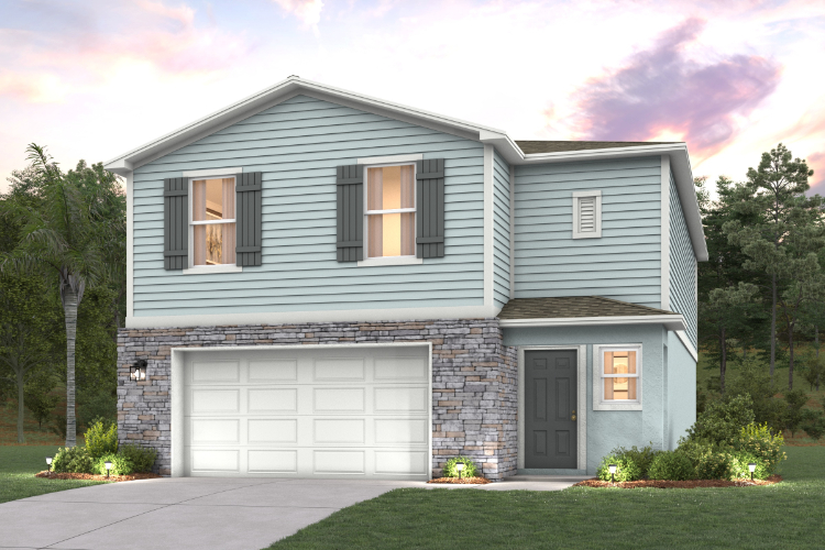 A house with a garage.