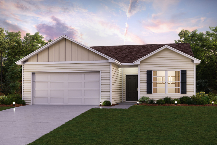 A house with a garage.