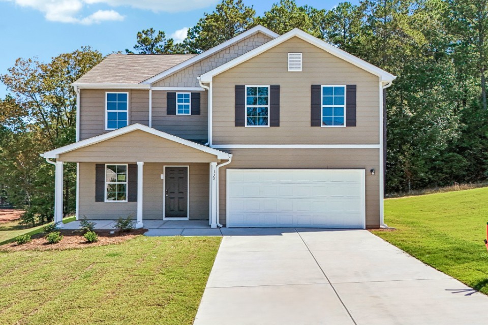 A house with a garage.
