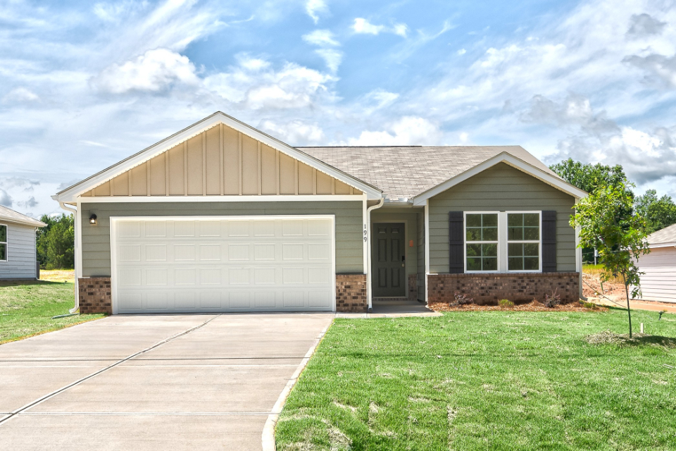 A house with a garage.