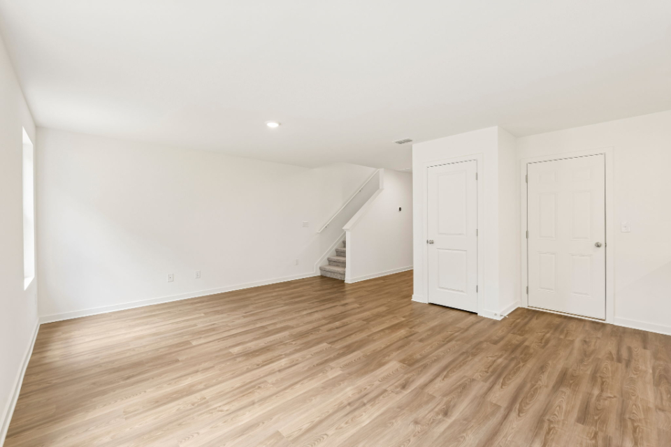 A room with white doors.