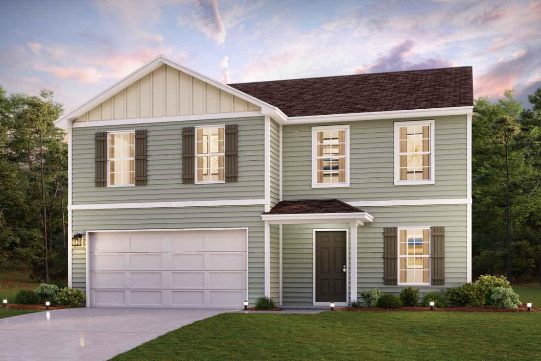 A house with a garage.