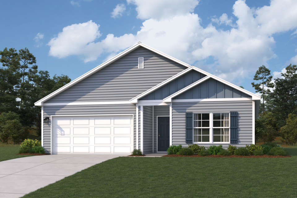 A house with a garage.