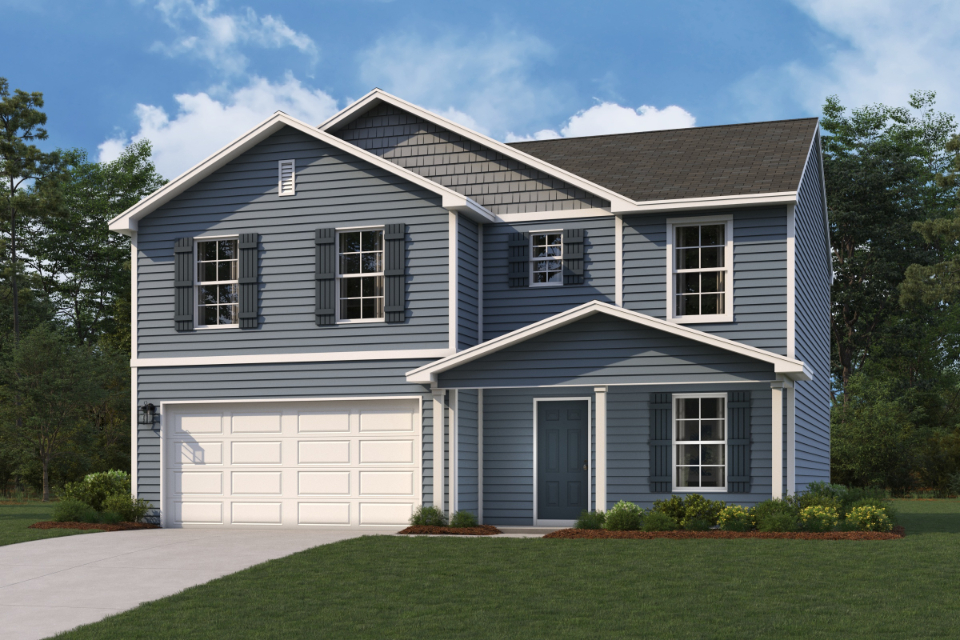 A house with a garage.
