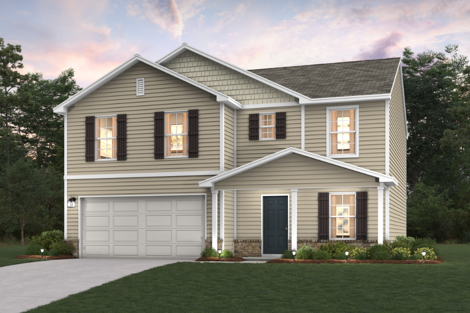A house with a garage.