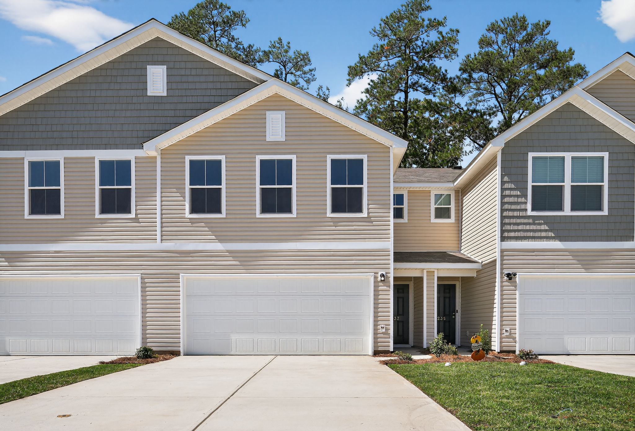 A house with a garage.