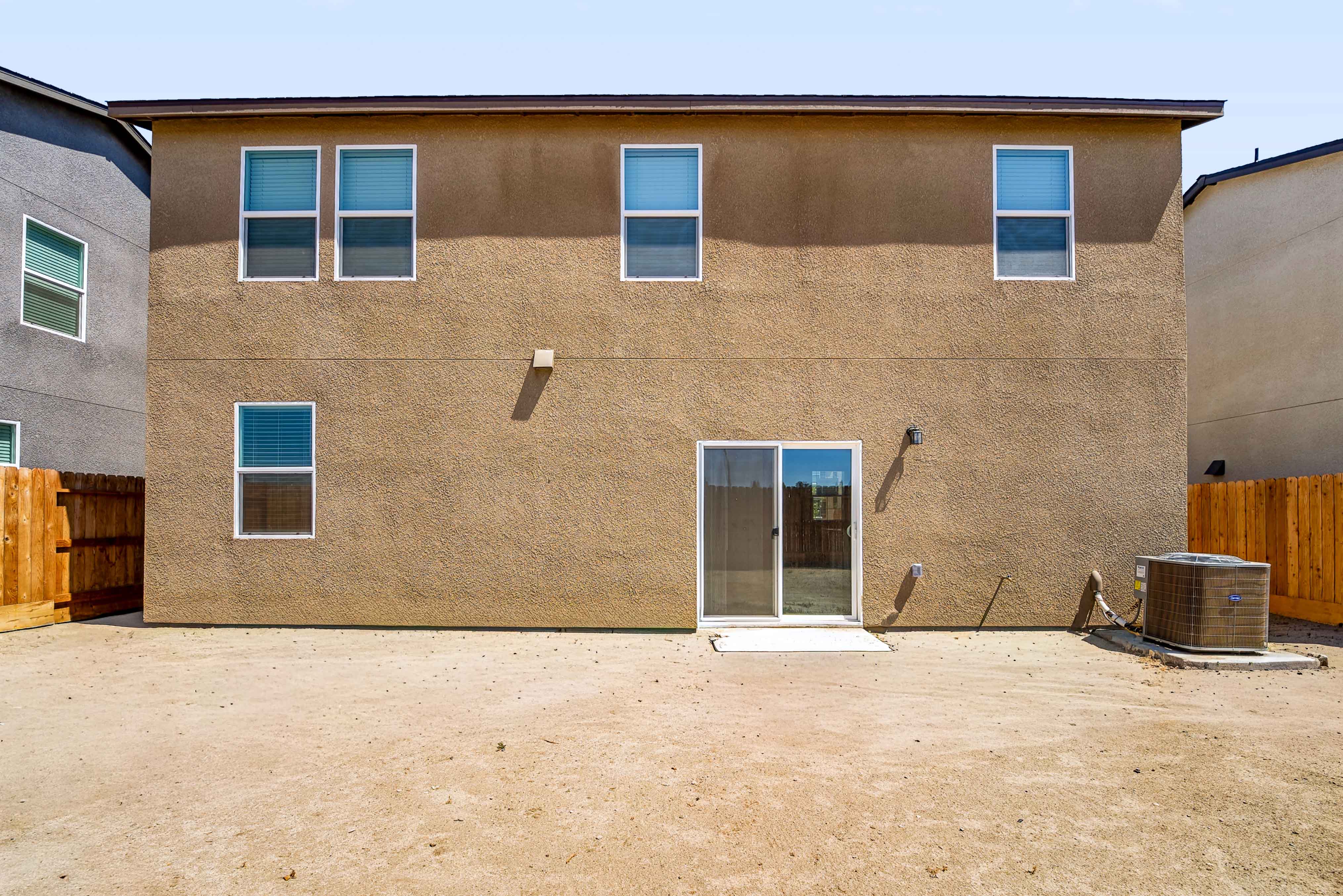 A building with a garage.
