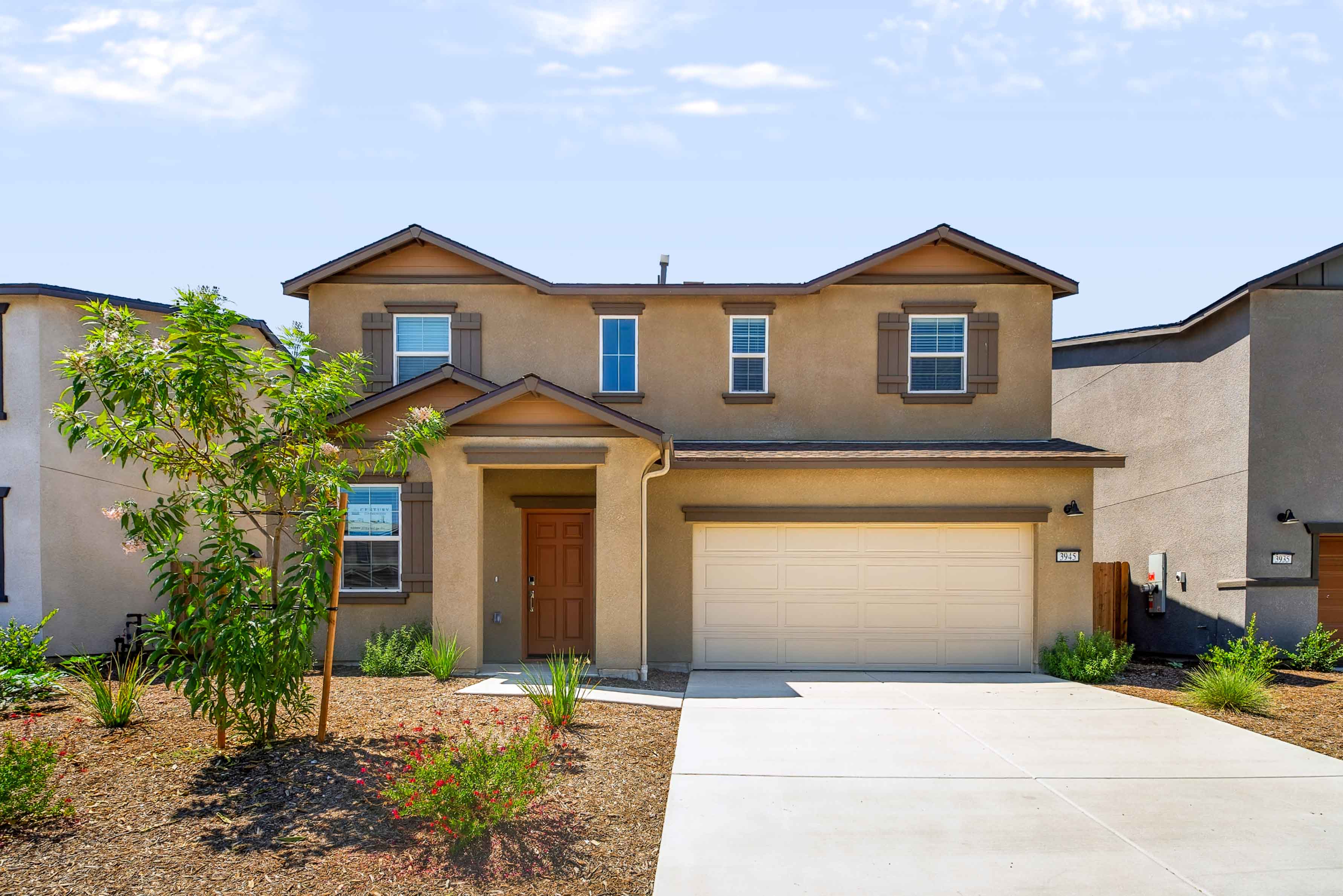 A house with a garage.