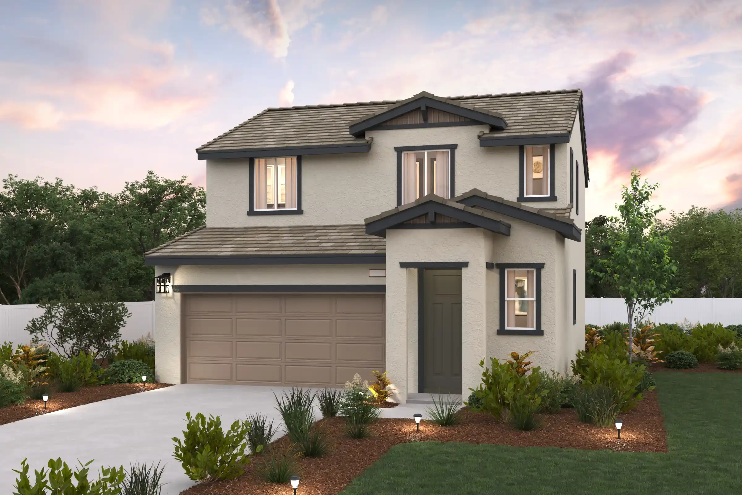 A house with a driveway.